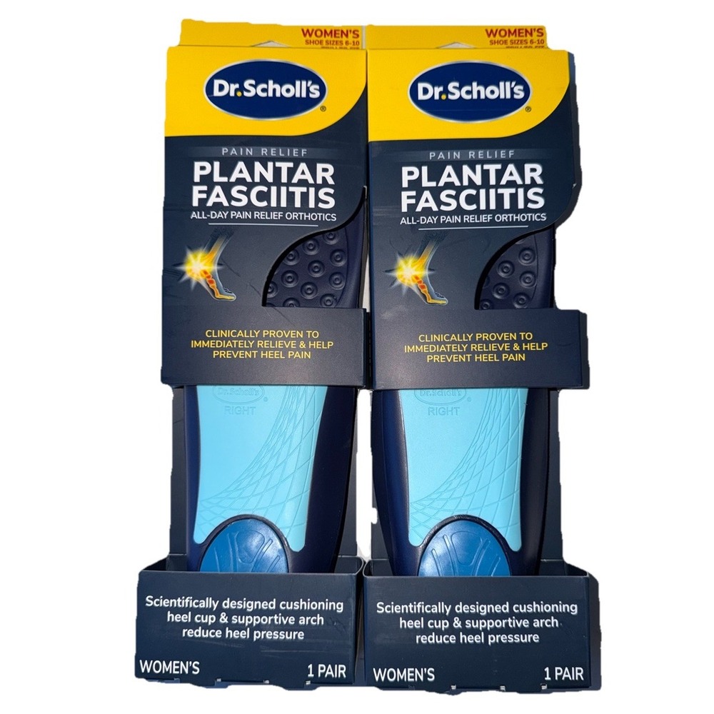 2 Pack Dr Scholl's Plantar Fasciitis Pain Relief Orthotics Womens Sizes 6-10